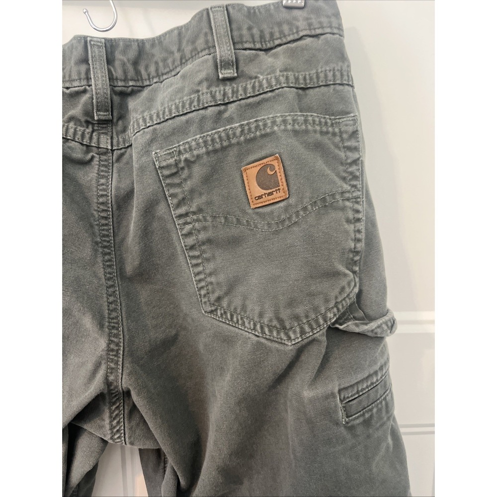 Carhartt Loose Original Fit Canvas Carpenter Utility Pants Gray 34x36 - Picture 8 of 8